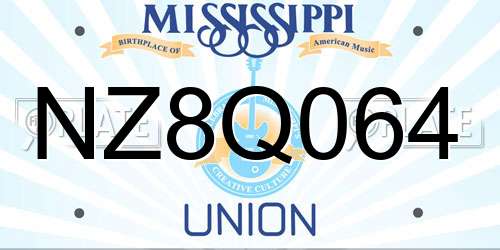 NZ8Q064 Mississippi License Plate
