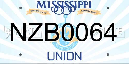 NZB0064 Mississippi License Plate