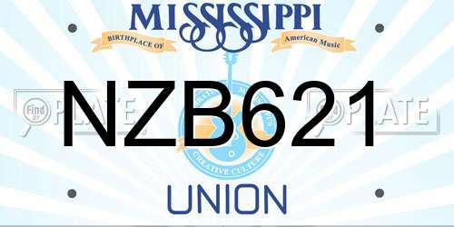 NZB621 Mississippi License Plate