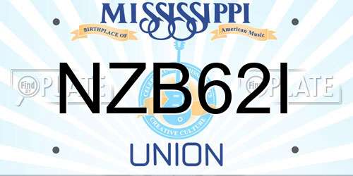 NZB62I Mississippi License Plate