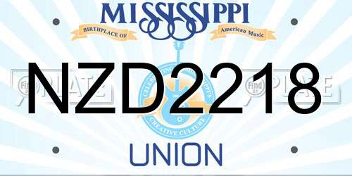 NZD2218 Mississippi License Plate