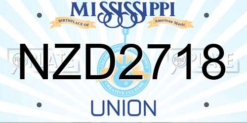 NZD2718 Mississippi License Plate