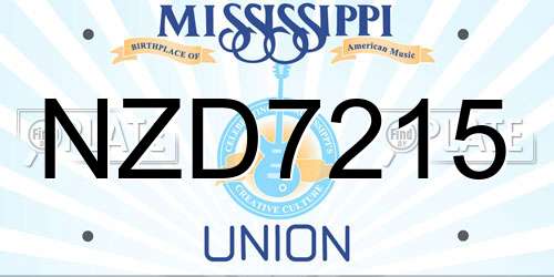 NZD7215 Mississippi License Plate