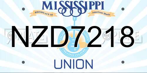 NZD7218 Mississippi License Plate