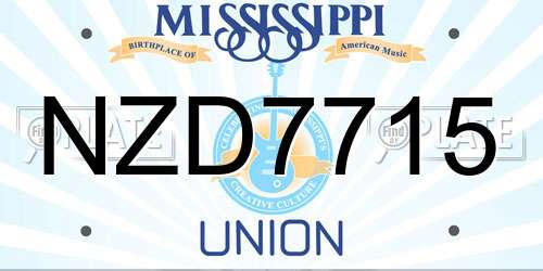 NZD7715 Mississippi License Plate