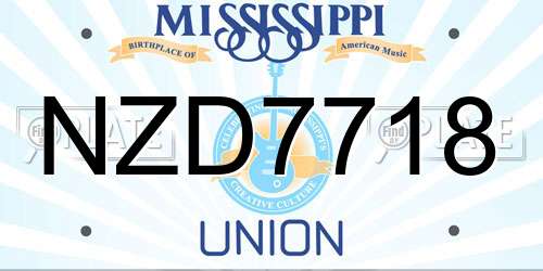 NZD7718 Mississippi License Plate