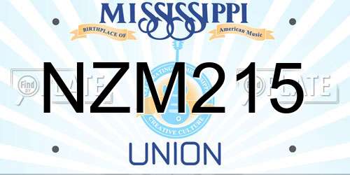 NZM215 Mississippi License Plate