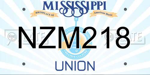NZM218 Mississippi License Plate
