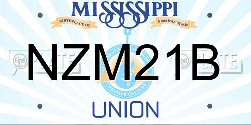 NZM21B Mississippi License Plate