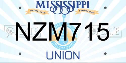 NZM715 Mississippi License Plate