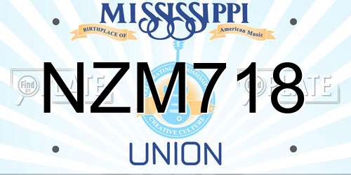 NZM718 Mississippi License Plate