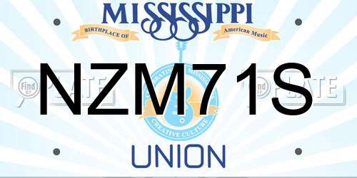 NZM71S Mississippi License Plate