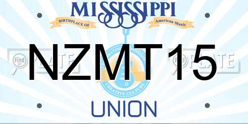 NZMT15 Mississippi License Plate