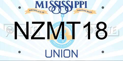 NZMT18 Mississippi License Plate