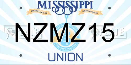 NZMZ15 Mississippi License Plate