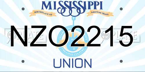NZO2215 Mississippi License Plate