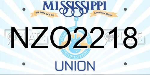 NZO2218 Mississippi License Plate