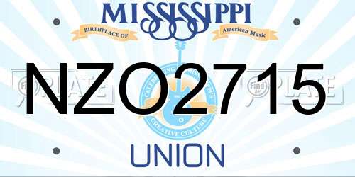 NZO2715 Mississippi License Plate