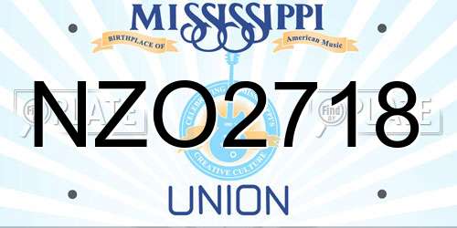 NZO2718 Mississippi License Plate
