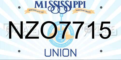 NZO7715 Mississippi License Plate