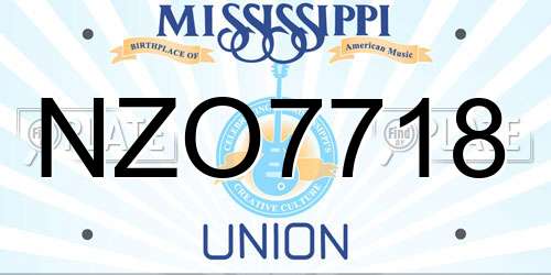 NZO7718 Mississippi License Plate