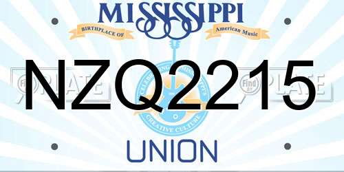 NZQ2215 Mississippi License Plate