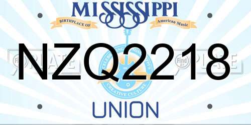 NZQ2218 Mississippi License Plate