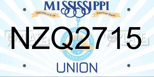 NZQ2715 Mississippi License Plate
