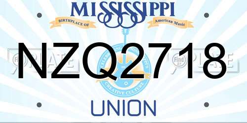 NZQ2718 Mississippi License Plate