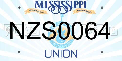 NZS0064 Mississippi License Plate