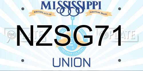 NZSG71 Mississippi License Plate