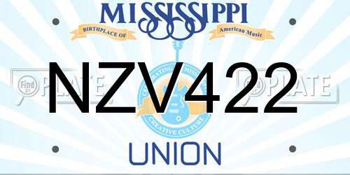 NZV422 Mississippi License Plate