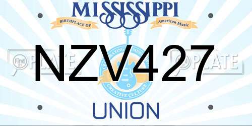 NZV427 Mississippi License Plate