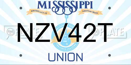 NZV42T Mississippi License Plate