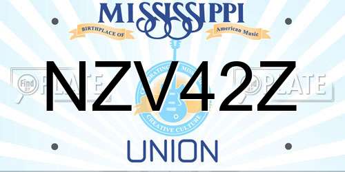 NZV42Z Mississippi License Plate