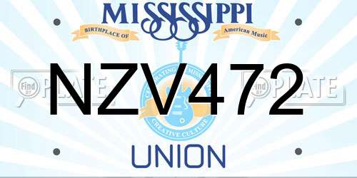 NZV472 Mississippi License Plate