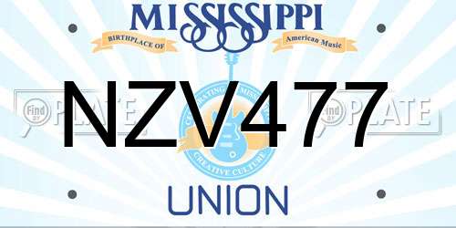 NZV477 Mississippi License Plate