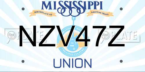 NZV47Z Mississippi License Plate