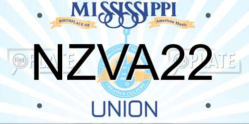 NZVA22 Mississippi License Plate