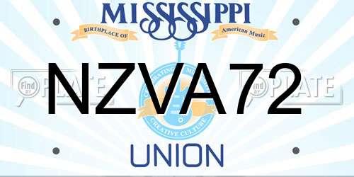 NZVA72 Mississippi License Plate