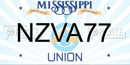 NZVA77 Mississippi License Plate