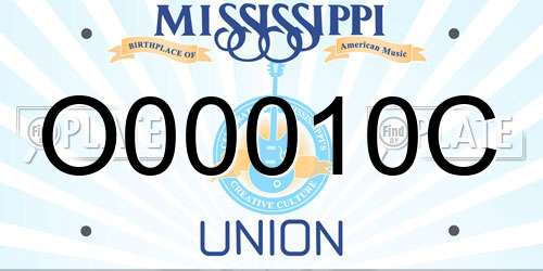 O00010C Mississippi License Plate