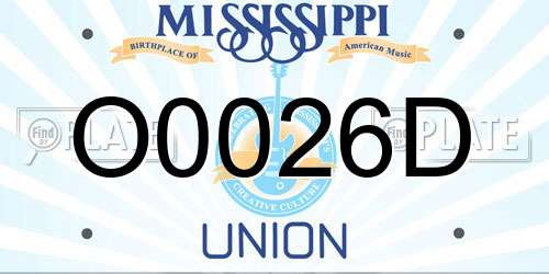 O0026D Mississippi License Plate