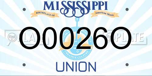 O0026O Mississippi License Plate