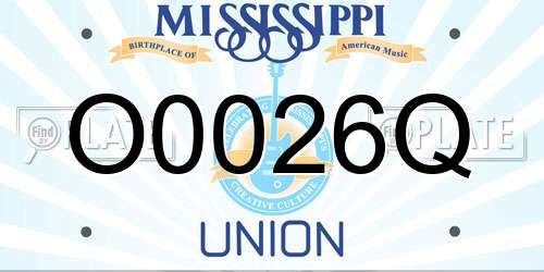 O0026Q Mississippi License Plate