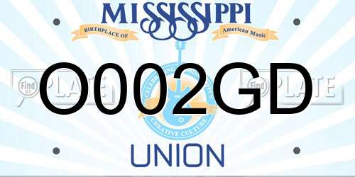 O002GD Mississippi License Plate