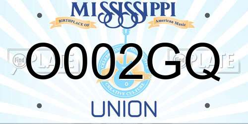 O002GQ Mississippi License Plate