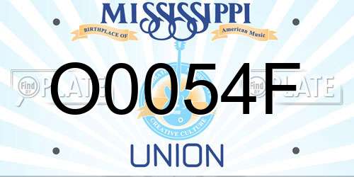 O0054F Mississippi License Plate