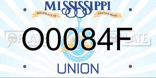 O0084F Mississippi License Plate