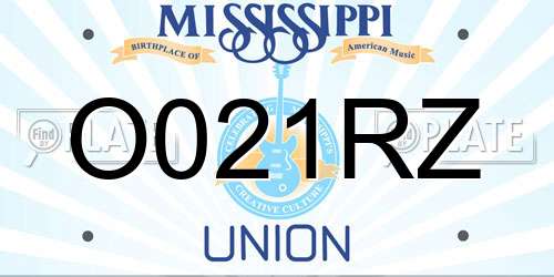 O021RZ Mississippi License Plate